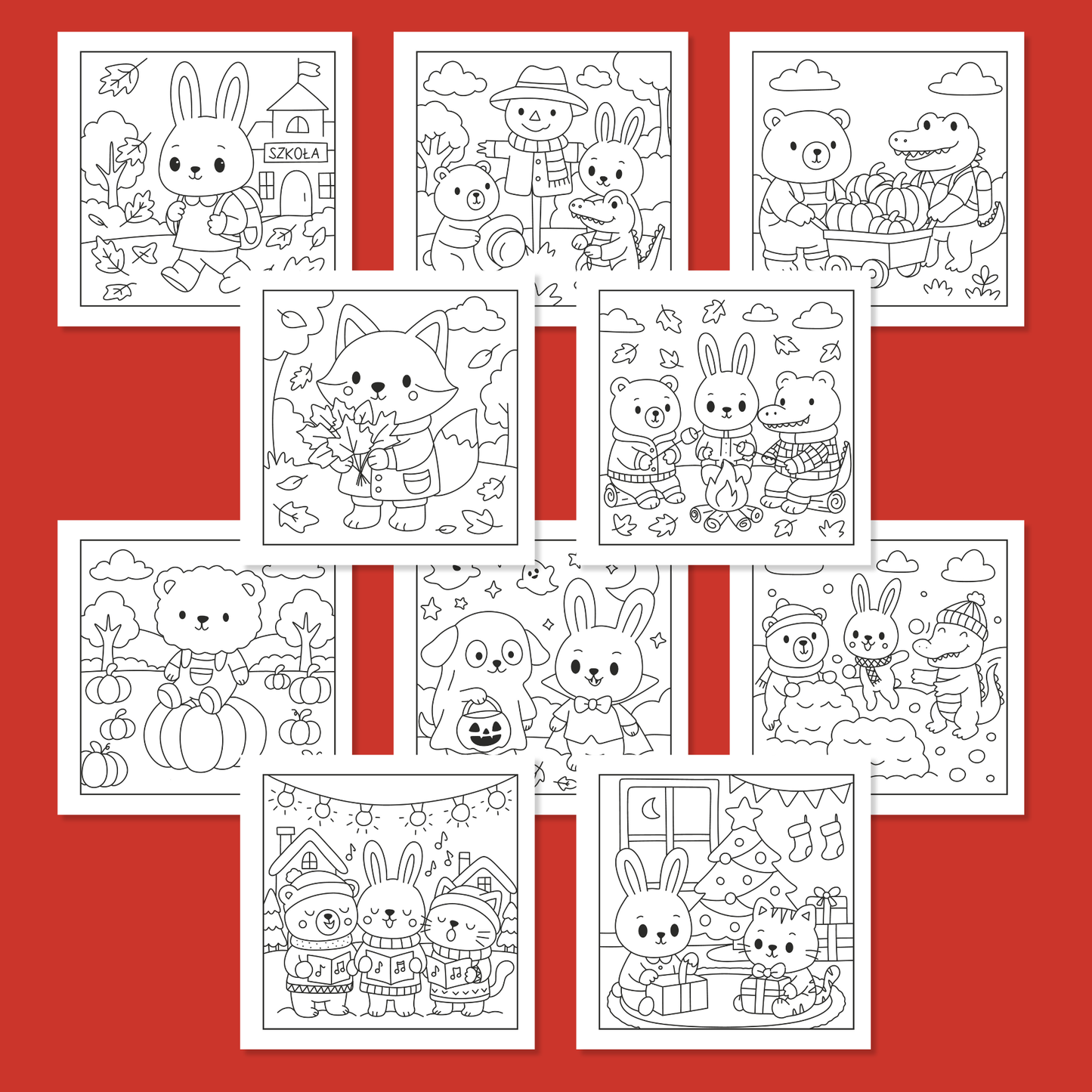 Jesień - Zima. Urocza i relaksująca kolorowanka