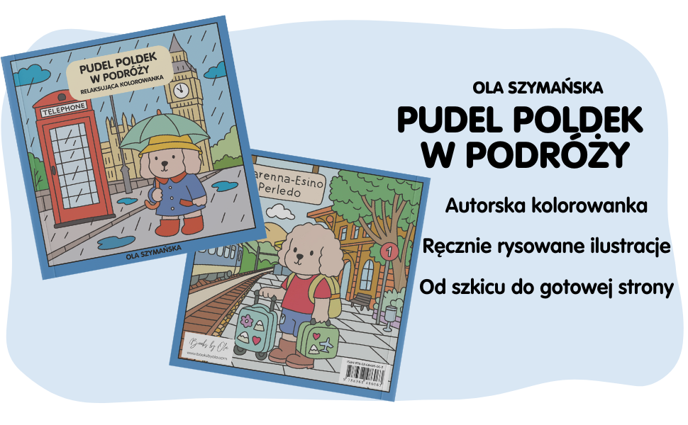 Pudel Poldek w Podróży - Relaksująca Kolorowanka