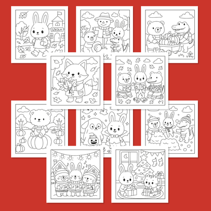 Jesień - Zima. Urocza i relaksująca kolorowanka